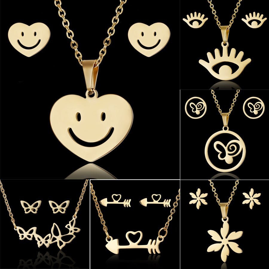 Smiley face Earring Set Fashion versatile clothes Pendant